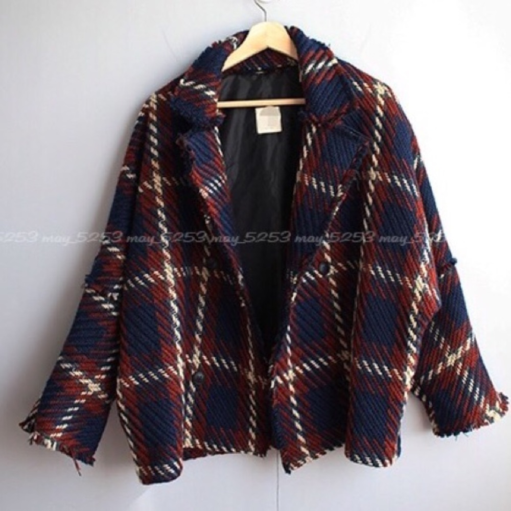 Brand New Raw Hem Oversized Coat